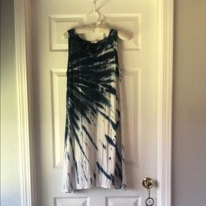 Cable and Gauge Tie-Dye Sleeveless Dress - Blue and White